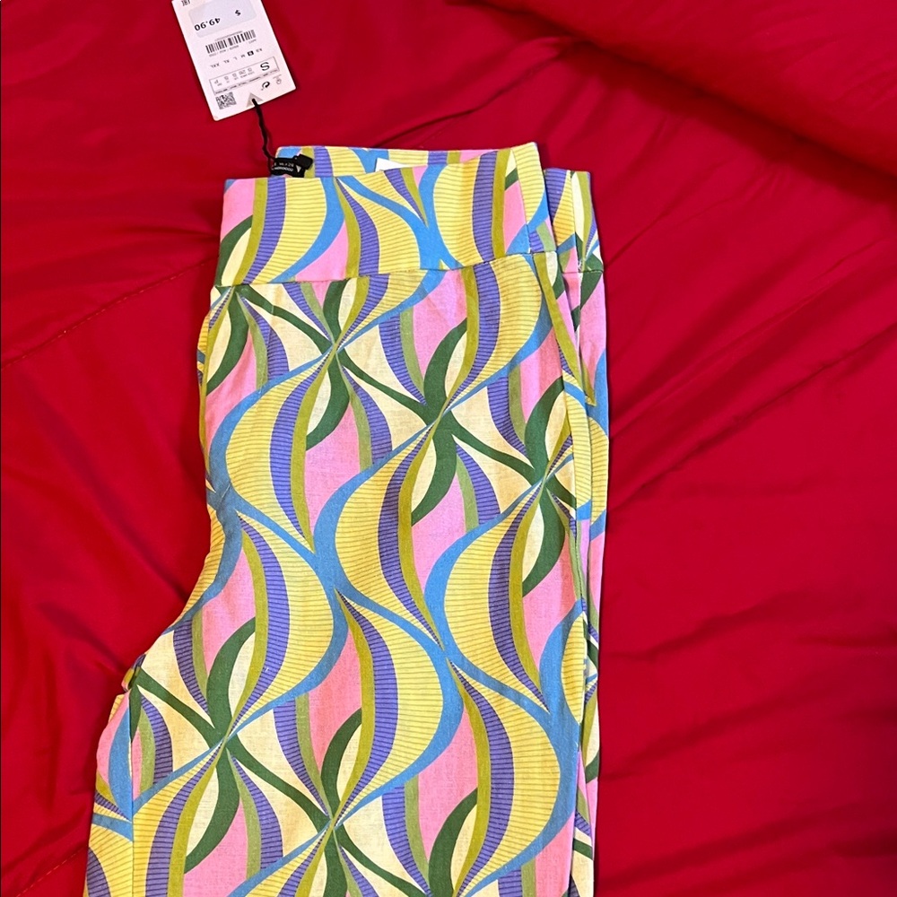 Zara Multicolor Patterned Pants - image 2